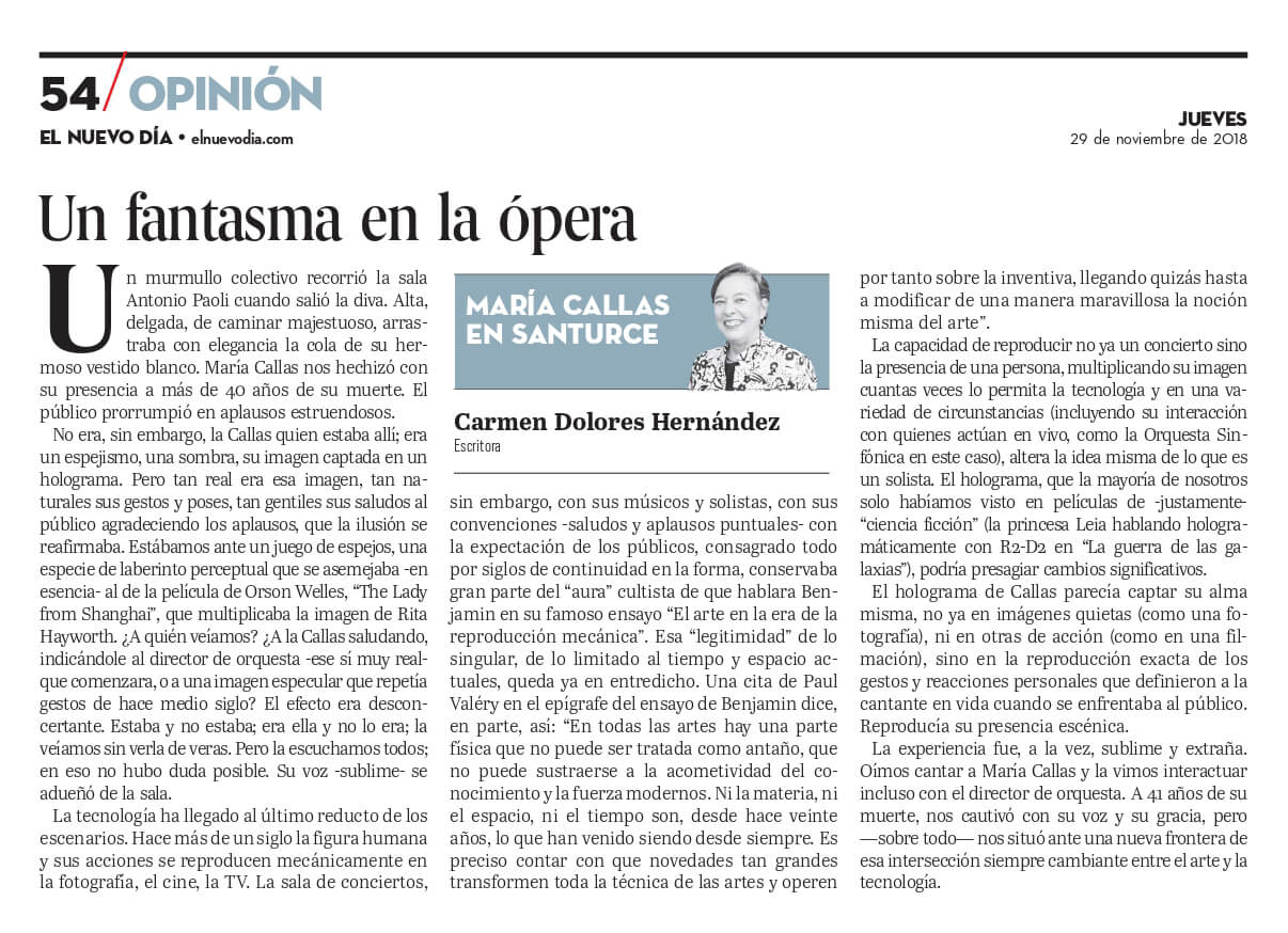 CALLAS EN CONCIERTO – NOVIEMBRE 29