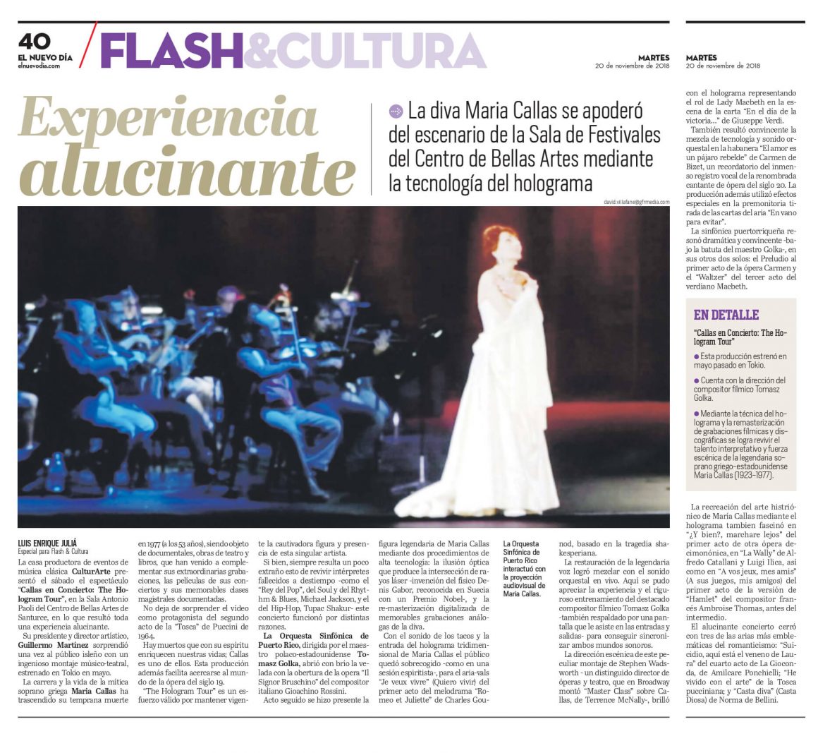 CALLAS EN CONCIERTO – NOVIEMBRE 30