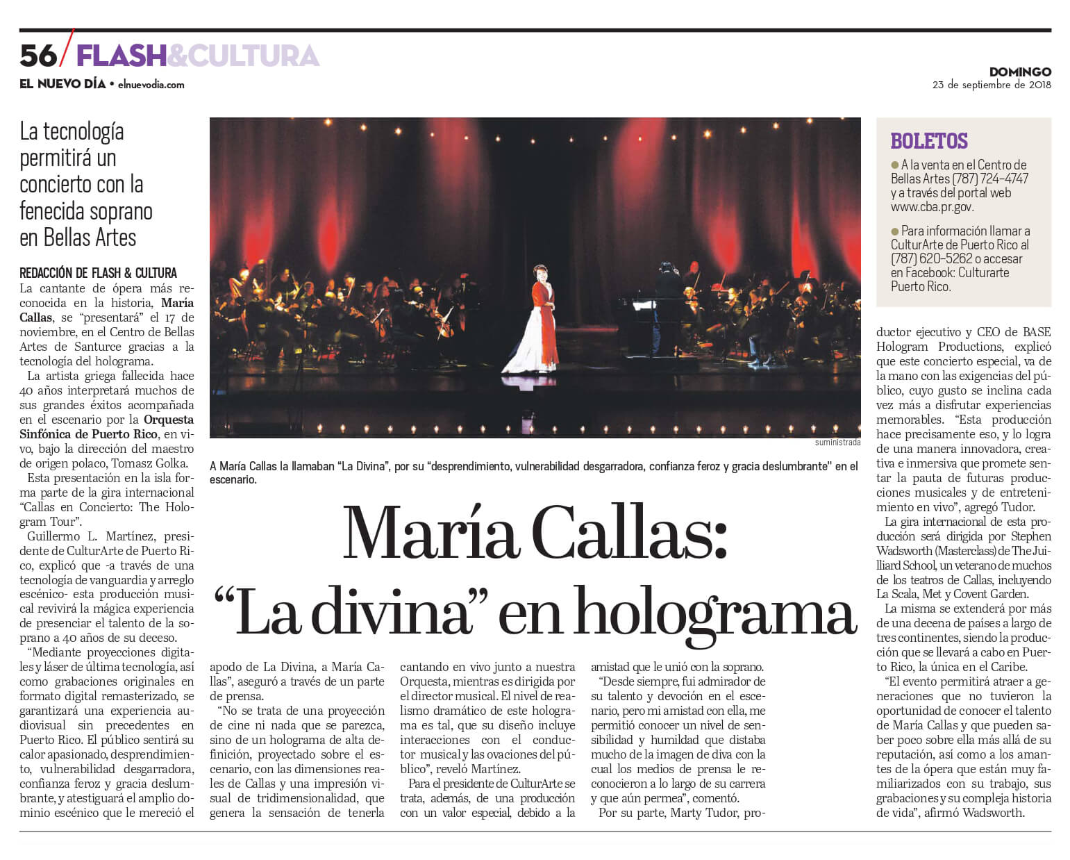 CALLAS EN CONCIERTO – SEPTIEMBRE 23