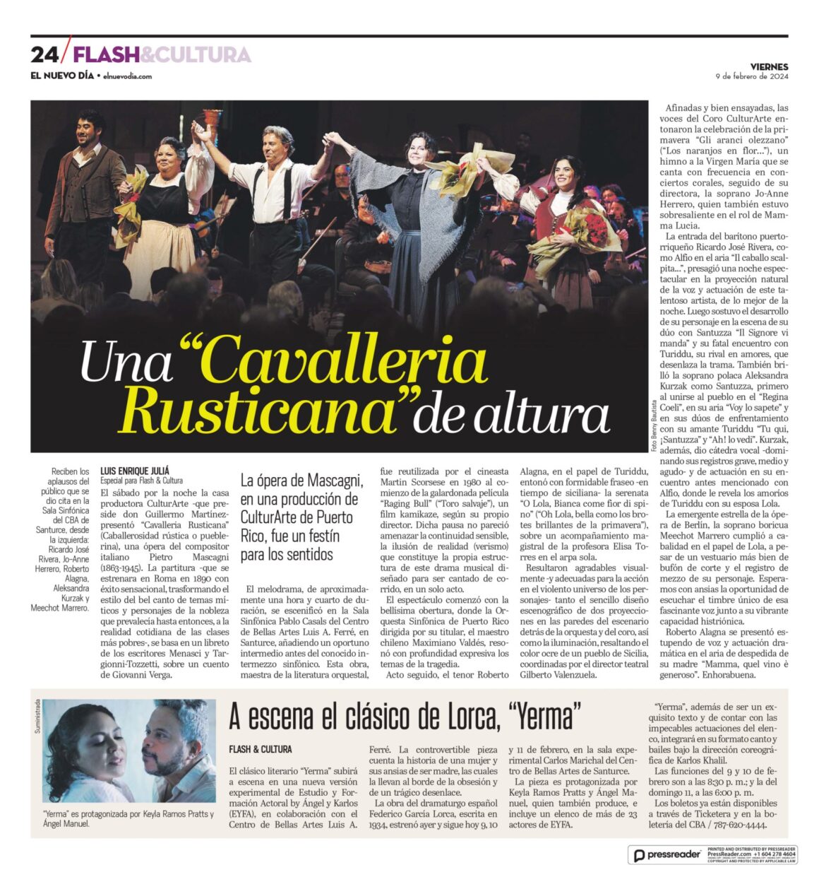 Una «Cavalleria Rusticana» de altura